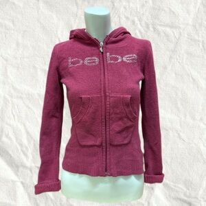 Y2K Bebe Fuchsia Zip-Up Hoodie